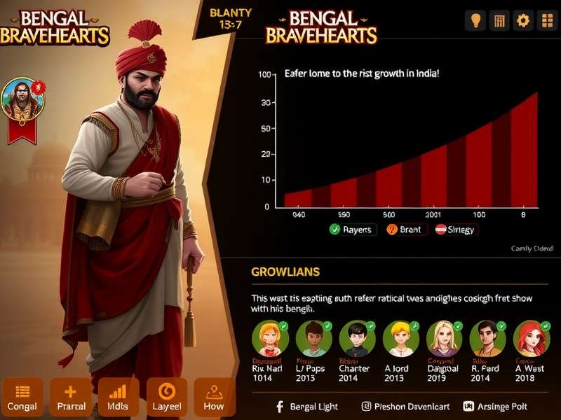 Chart showing Bengal Bravehearts download growth in India over time